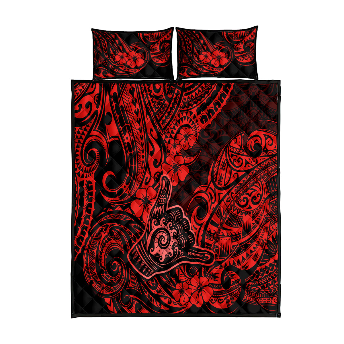 Hawaii Shaka Sign Quilt Bed Set Polynesian Pattern Red Version LT01 Red - Polynesian Pride