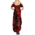 Hawaii Shaka Sign Summer Maxi Dress Polynesian Pattern Red Version LT01 - Polynesian Pride