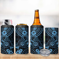 Hawaii Shaka Sign 4 in 1 Can Cooler Tumbler Polynesian Pattern Sky Blue Version