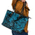 Hawaii Shaka Sign Leather Tote Bag Polynesian Pattern Sky Blue Version LT01 - Polynesian Pride