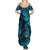 Hawaii Shaka Sign Summer Maxi Dress Polynesian Pattern Sky Blue Version LT01 - Polynesian Pride