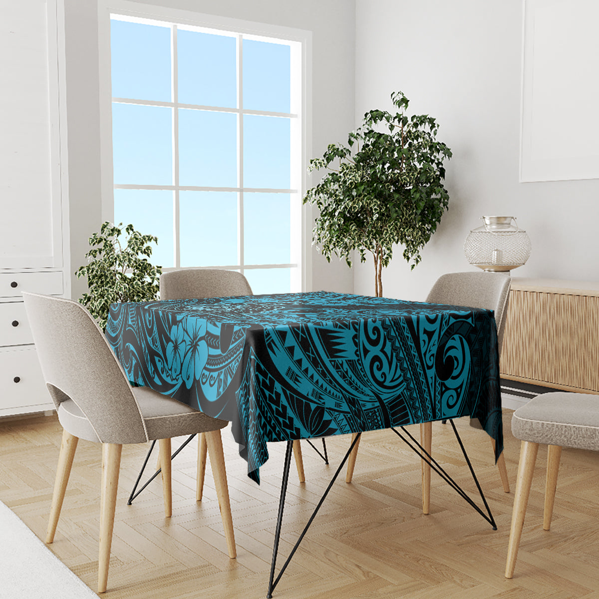 Hawaii Shaka Sign Tablecloth Polynesian Pattern Sky Blue Version LT01 - Polynesian Pride