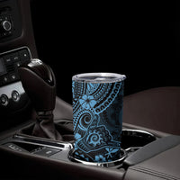 Hawaii Shaka Sign Tumbler Cup Polynesian Pattern Sky Blue Version