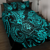 Hawaii Shaka Sign Quilt Bed Set Polynesian Pattern Turquoise Version LT01 - Polynesian Pride