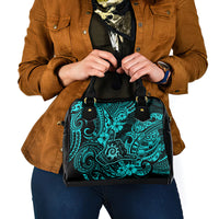 Hawaii Shaka Sign Shoulder Handbag Polynesian Pattern Turquoise Version LT01 - Polynesian Pride