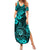 Hawaii Shaka Sign Summer Maxi Dress Polynesian Pattern Turquoise Version LT01 Women Turquoise - Polynesian Pride