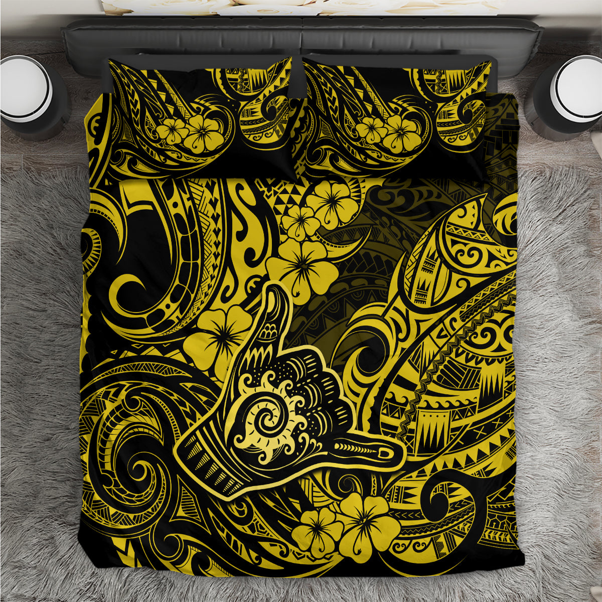 Hawaii Shaka Sign Bedding Set Polynesian Pattern Yellow Version LT01 Yellow - Polynesian Pride