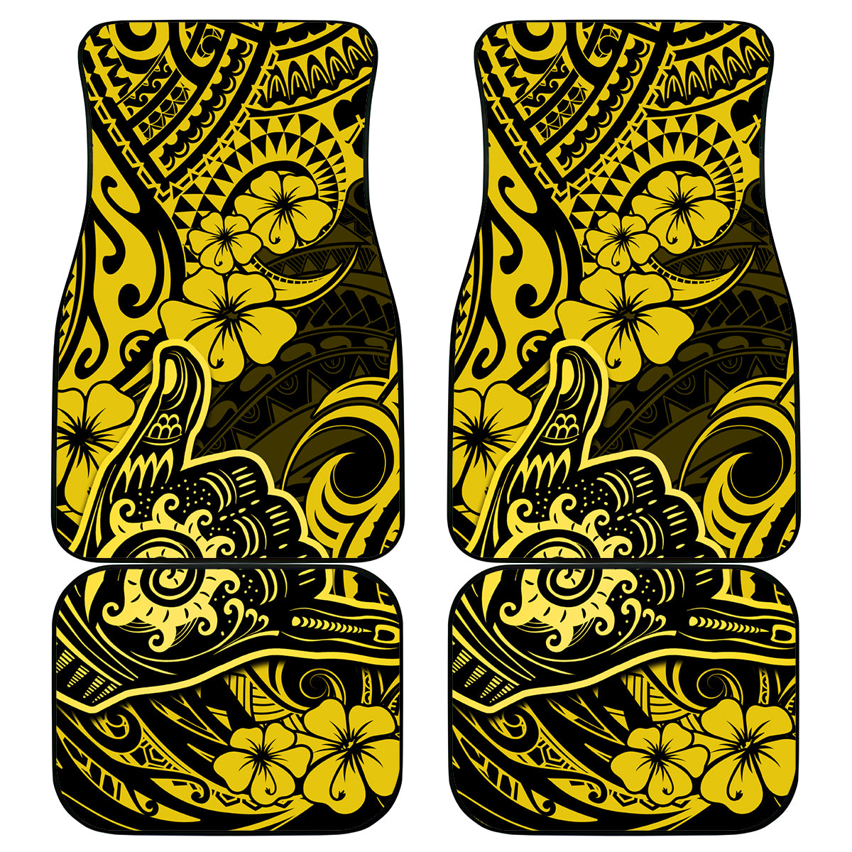 Hawaii Shaka Sign Car Mats Polynesian Pattern Yellow Version LT01 Yellow - Polynesian Pride