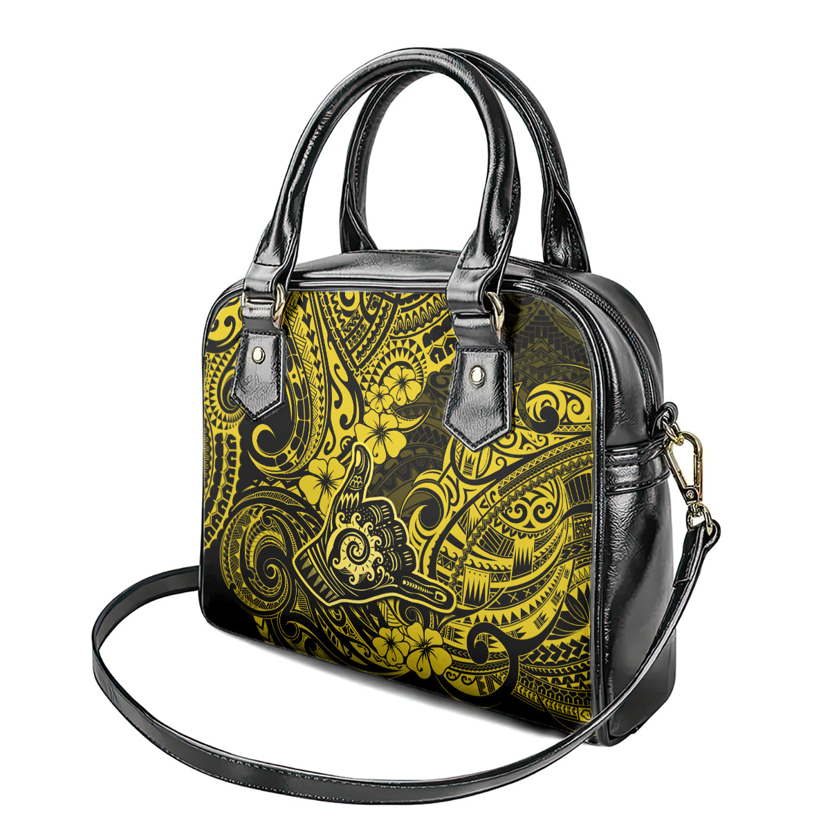 Hawaii Shaka Sign Shoulder Handbag Polynesian Pattern Yellow Version LT01 - Polynesian Pride