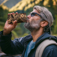 Hawaii Shark 4 in 1 Can Cooler Tumbler Polynesian Pattern Gold Version