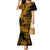 Hawaii Shark Family Matching Mermaid Dress and Hawaiian Shirt Polynesian Pattern Gold Version LT01 Mom's Dress Gold - Polynesian Pride