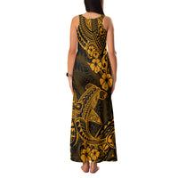 Hawaii Shark Family Matching Tank Maxi Dress and Hawaiian Shirt Polynesian Pattern Gold Version LT01 - Polynesian Pride