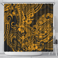 Hawaii Shark Shower Curtain Polynesian Pattern Gold Version LT01 - Polynesian Pride