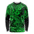 Hawaii Shark Long Sleeve Shirt Polynesian Pattern Green Version LT01 Unisex Green - Polynesian Pride