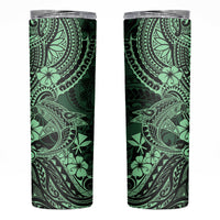 Hawaii Shark Skinny Tumbler Polynesian Pattern Green Version