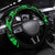 Hawaii Shark Steering Wheel Cover Polynesian Pattern Green Version