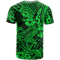 Hawaii Shark T Shirt Polynesian Pattern Green Version LT01 - Polynesian Pride