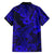 Hawaii Shark Family Matching Off Shoulder Short Dress and Hawaiian Shirt Polynesian Pattern Navy Blue Version LT01 - Polynesian Pride