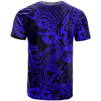 Hawaii Shark T Shirt Polynesian Pattern Navy Blue Version LT01 - Polynesian Pride