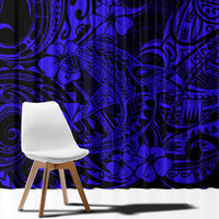 Hawaii Shark Window Curtain Polynesian Pattern Navy Blue Version LT01 - Polynesian Pride