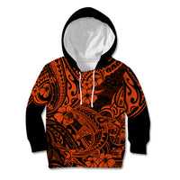 Hawaii Shark Kid Hoodie Polynesian Pattern Orange Version LT01 Orange - Polynesian Pride