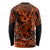 Hawaii Shark Long Sleeve Shirt Polynesian Pattern Orange Version LT01 - Polynesian Pride