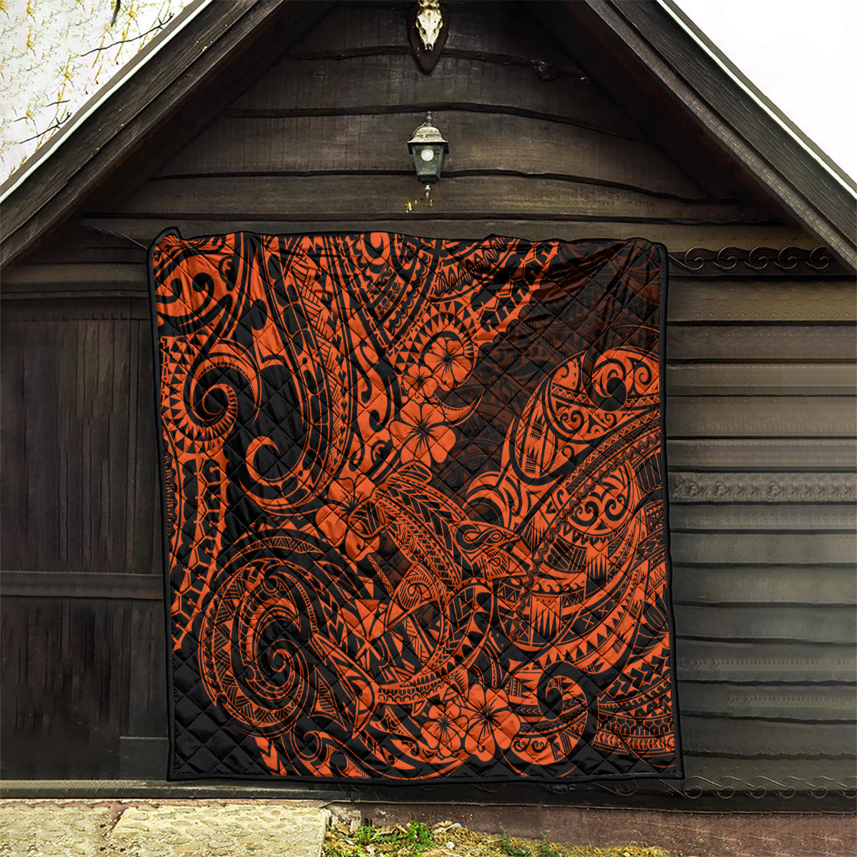 Hawaii Shark Quilt Polynesian Pattern Orange Version LT01 - Polynesian Pride