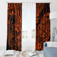 Hawaii Shark Window Curtain Polynesian Pattern Orange Version LT01 - Polynesian Pride