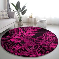 Hawaii Shark Round Carpet Polynesian Pattern Pink Version LT01 - Polynesian Pride