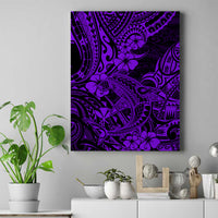 Hawaii Shark Canvas Wall Art Polynesian Pattern Purple Version LT01 Purple - Polynesian Pride