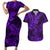 Hawaii Shark Couples Matching Short Sleeve Bodycon Dress and Hawaiian Shirt Polynesian Pattern Purple Version LT01 Purple - Polynesian Pride