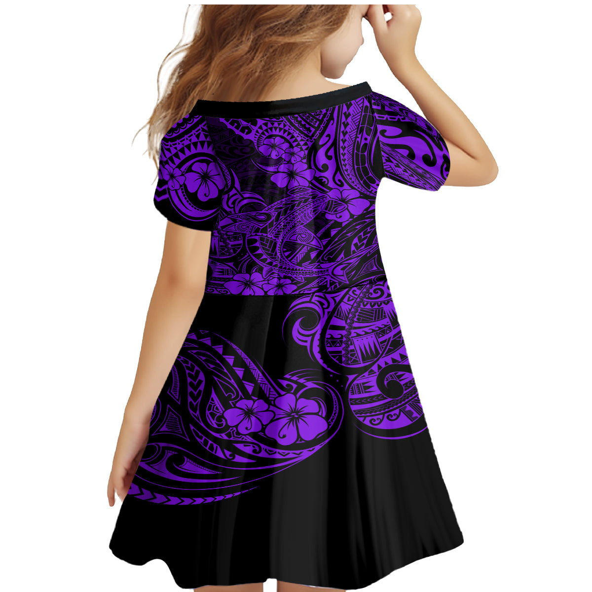 Hawaii Shark Family Matching Mermaid Dress and Hawaiian Shirt Polynesian Pattern Purple Version LT01 - Polynesian Pride