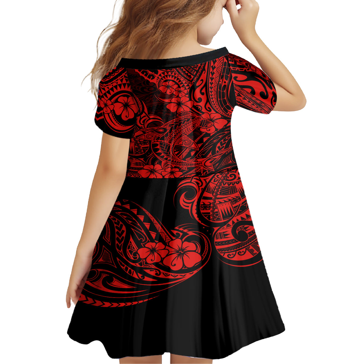 Hawaii Shark Family Matching Tank Maxi Dress and Hawaiian Shirt Polynesian Pattern Red Version LT01 - Polynesian Pride