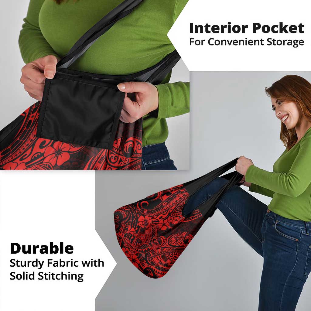 Hawaii Shark Grocery Bag Polynesian Pattern Red Version