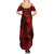 Hawaii Shark Summer Maxi Dress Polynesian Pattern Red Version LT01 - Polynesian Pride