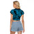 Hawaii Shark Raglan Cropped T Shirt Polynesian Pattern Sky Blue Version LT01 - Polynesian Pride