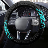 Hawaii Shark Steering Wheel Cover Polynesian Pattern Turquoise Version LT01 - Polynesian Pride