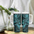 Hawaii Shark Tumbler With Handle Polynesian Pattern Turquoise Version