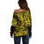 Hawaii Shark Off Shoulder Sweater Polynesian Pattern Yellow Version LT01 - Polynesian Pride