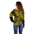 Hawaii Shark Off Shoulder Sweater Polynesian Pattern Yellow Version LT01 - Polynesian Pride