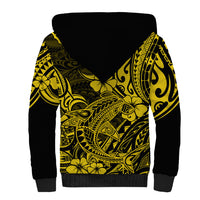 Hawaii Shark Sherpa Hoodie Polynesian Pattern Yellow Version LT01 - Polynesian Pride