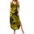 Hawaii Shark Summer Maxi Dress Polynesian Pattern Yellow Version LT01 Women Yellow - Polynesian Pride