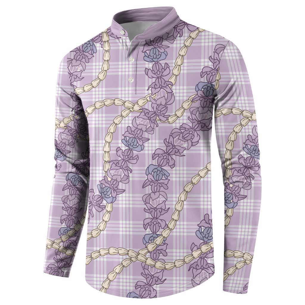 Pua Kalaunu Lei Button Sweatshirt Palaka Pattern