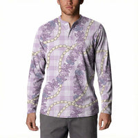 Pua Kalaunu Lei Button Sweatshirt Palaka Pattern