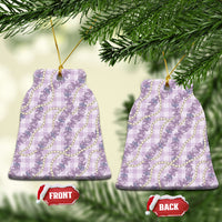 Pua Kalaunu Lei Ceramic Ornament Palaka Pattern LT01 Bell Flake Purple - Polynesian Pride