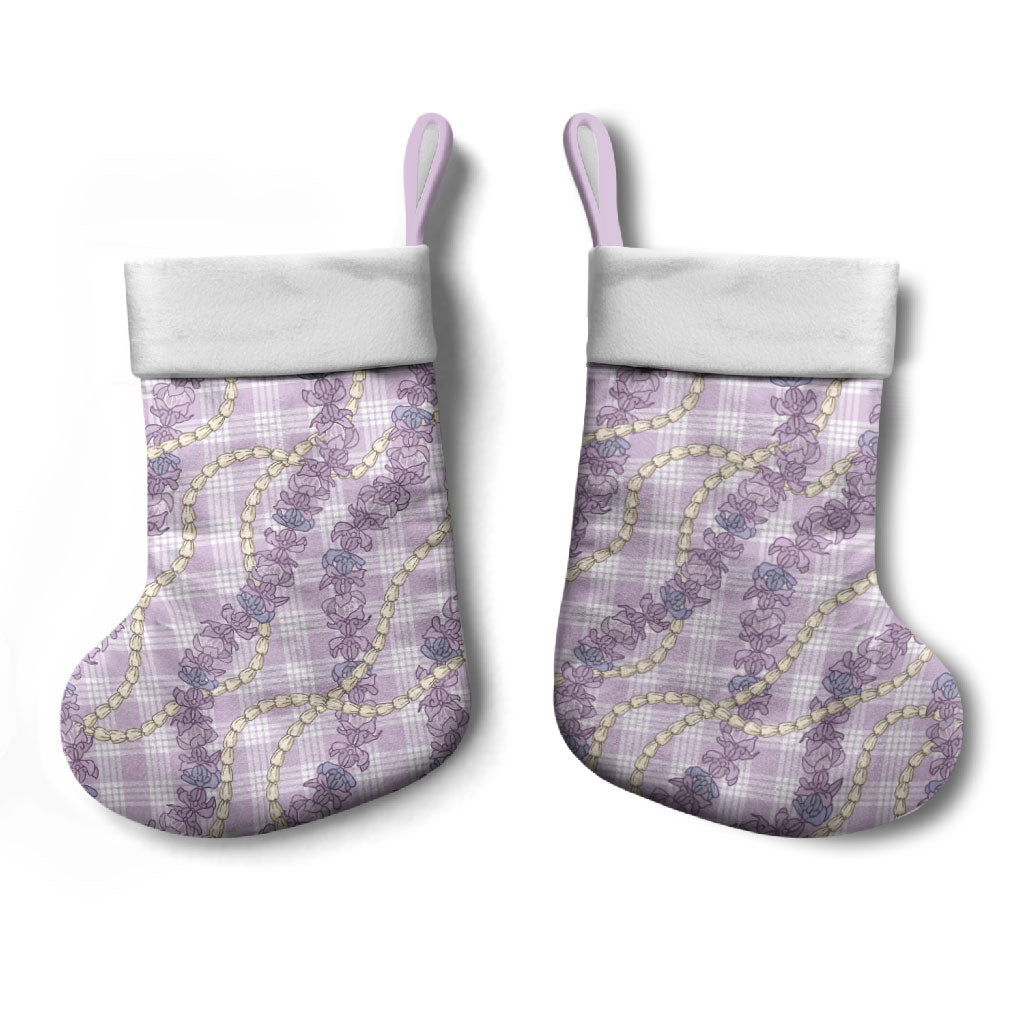 Pua Kalaunu Lei Christmas Stocking Palaka Pattern LT01 - Polynesian Pride