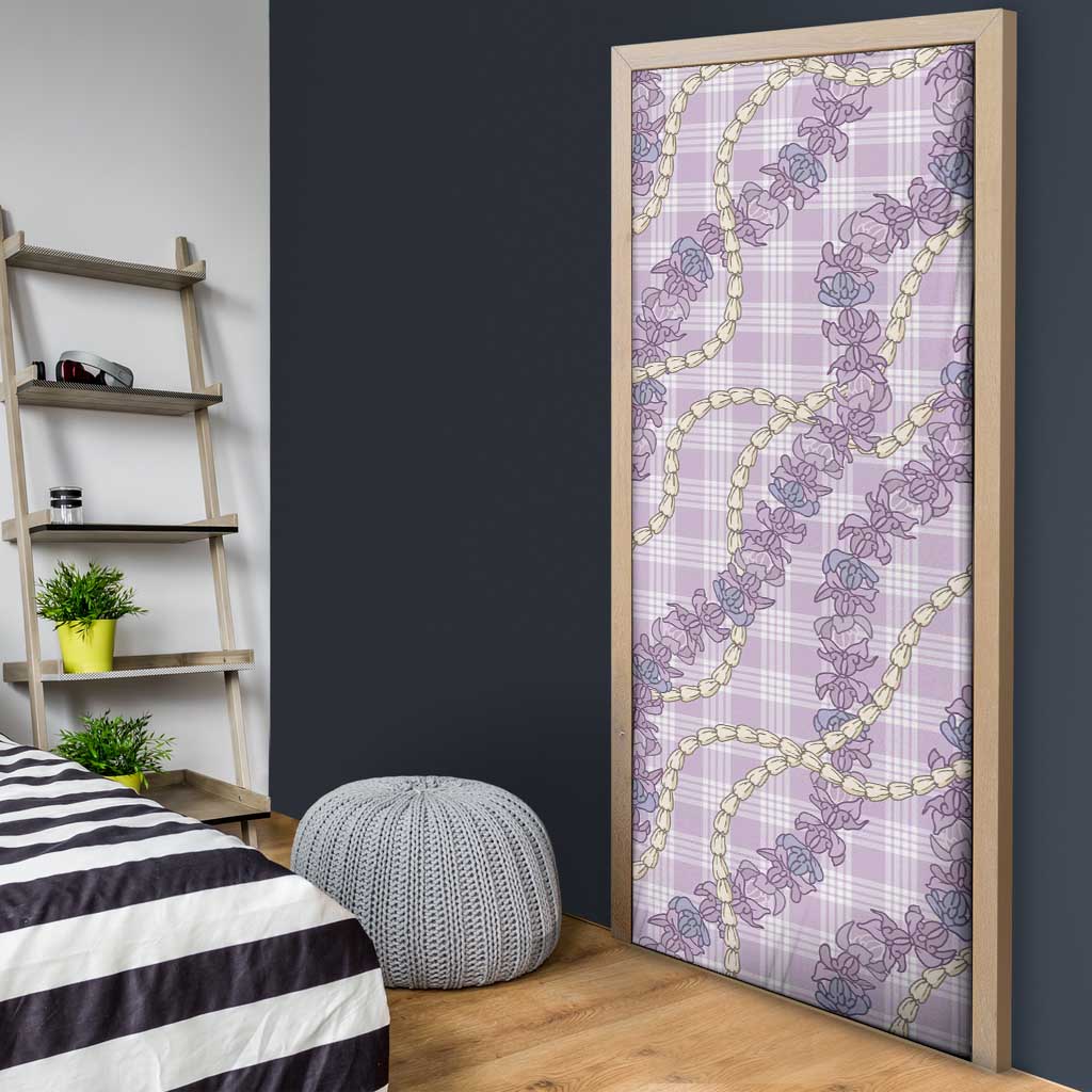 Pua Kalaunu Lei Door Cover Palaka Pattern