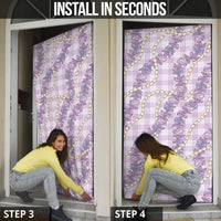 Pua Kalaunu Lei Door Cover Palaka Pattern