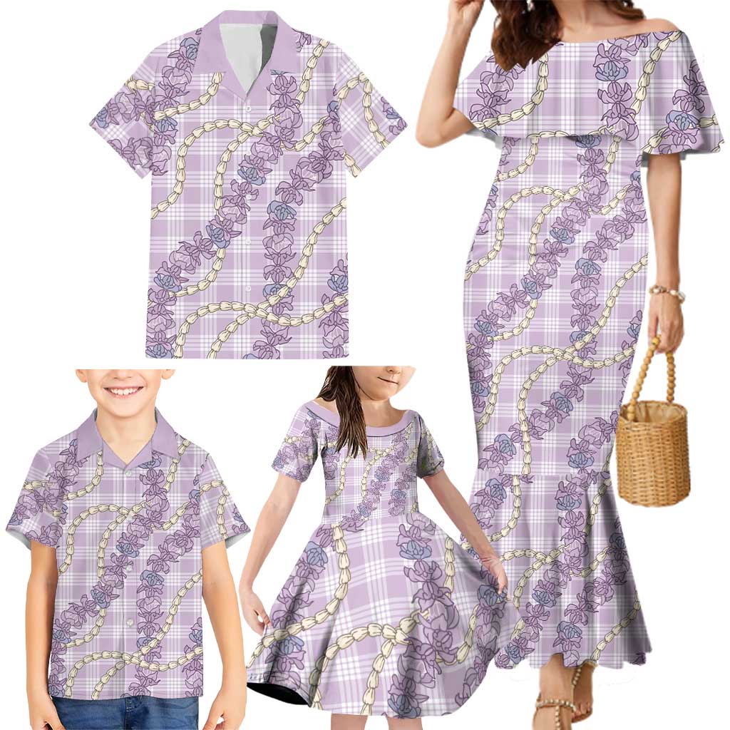 Pua Kalaunu Lei Family Matching Mermaid Dress and Hawaiian Shirt Palaka Pattern