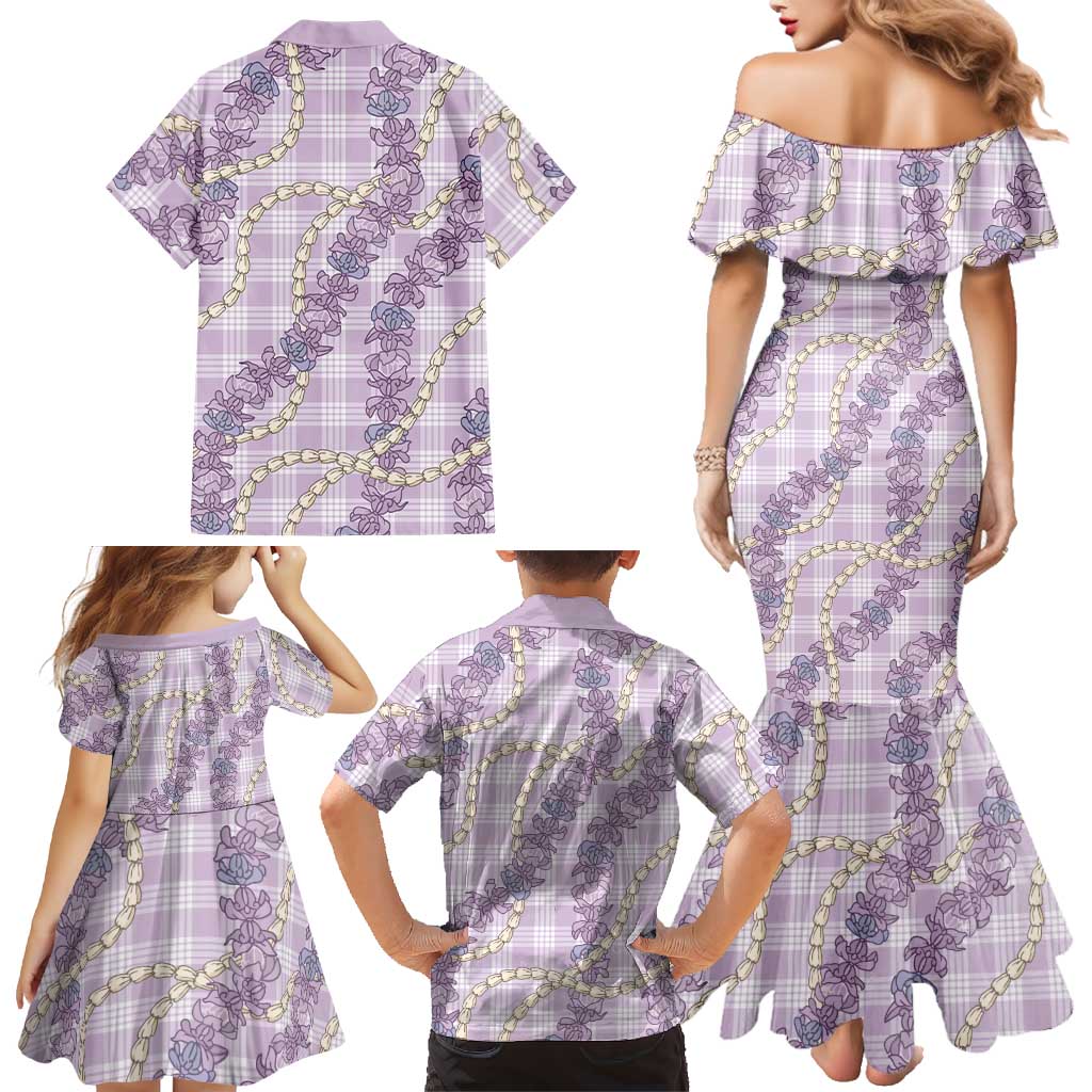Pua Kalaunu Lei Family Matching Mermaid Dress and Hawaiian Shirt Palaka Pattern